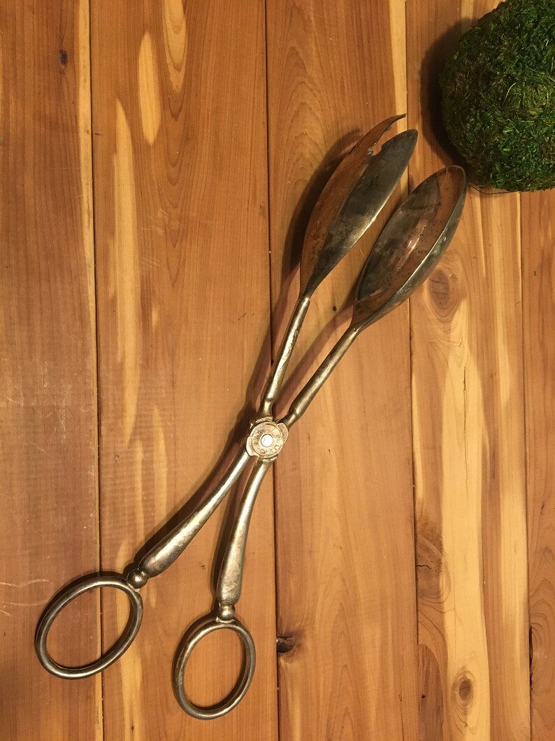 Silver Plated Vintage Serving Tongs Etsy