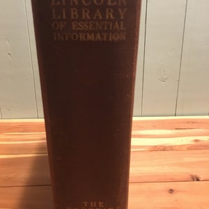 Lincoln Library of Essential Information Hardcover Book 1929 | Etsy