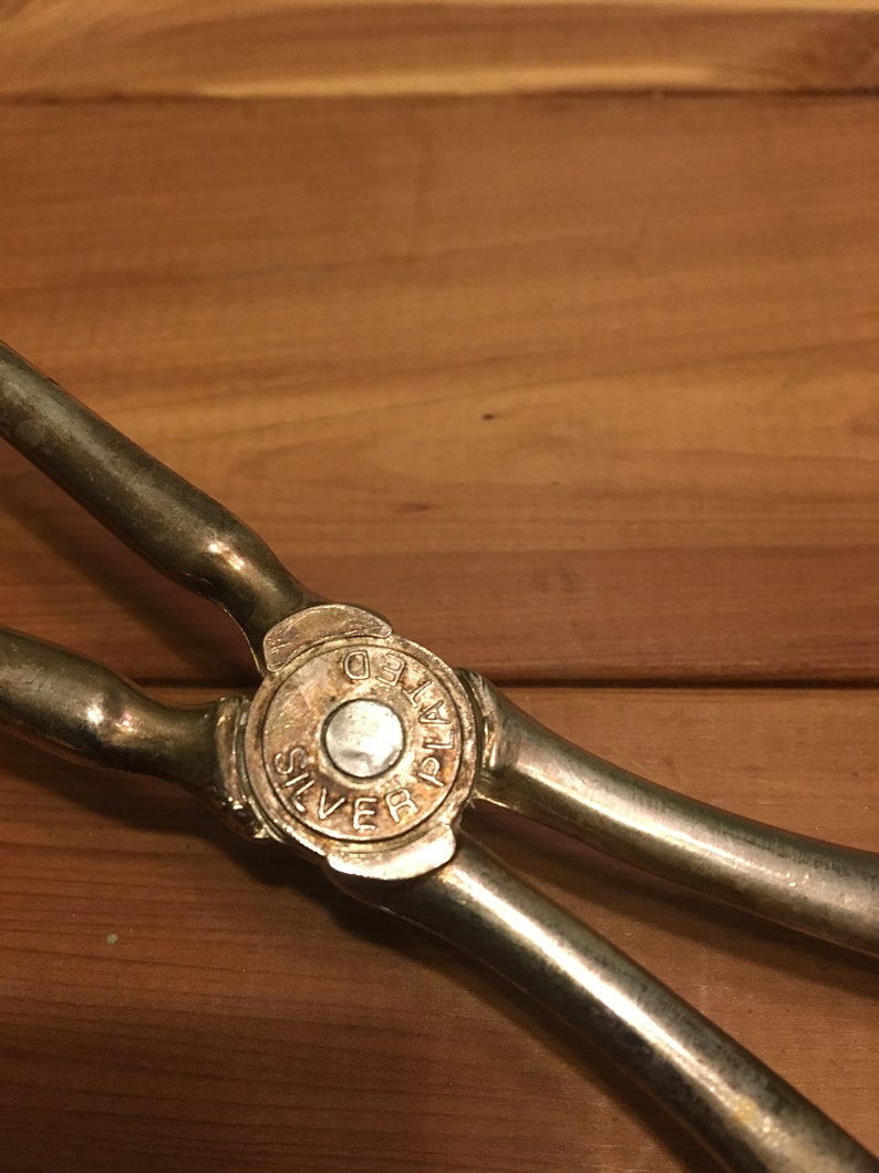 Silver Plated Vintage Serving Tongs Etsy.de
