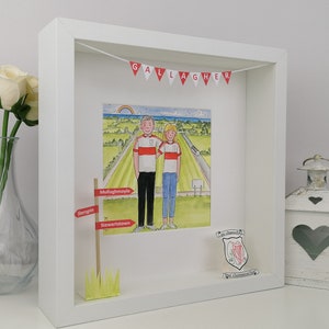 Engagement Gift for a GAA Couple Personalised Illustration, Gaelic Football Friends Gift for Wedding, Hurling and Camogie Couple in Jerseys image 6