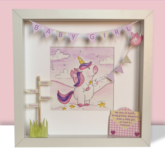 Baby girl unicorn/ Baby girl pink unicorn/ Girl nursery Etsy