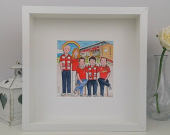 Football Illustration for Family - Husband Football Gift - Dad 40th Birthday from Kids