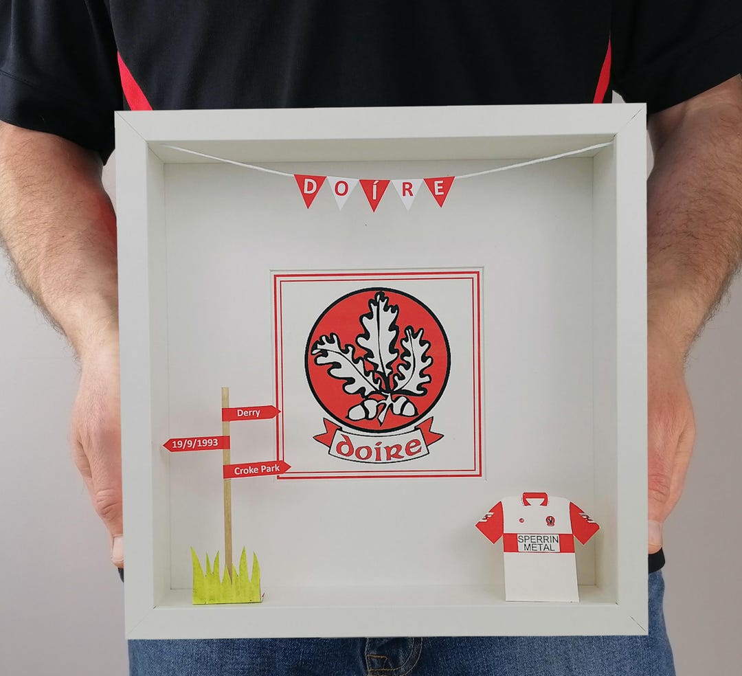 Derry Gaelic Football Personalised Print - Father's Day GAA Box Frame ...