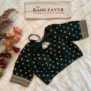 38 size Silk with gold work Rani Zaver tailored blouse Stitched blouse