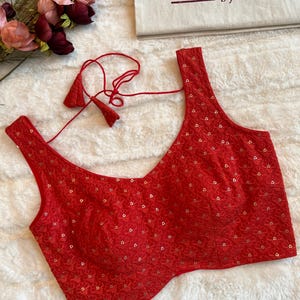 36 size rust Hakoba padded Rani Zaver tailored blouse| Stitched blouse