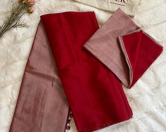 Blusa sem costura Pure Chanderi Tissue Silk Handloom Saree | Rani Zaver Saree