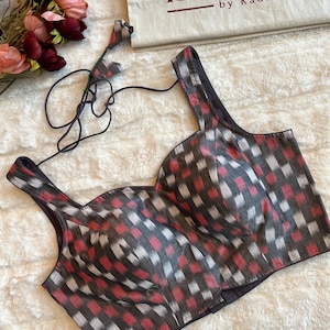36 size printed pure cotton  padded sleeveless Rani Zaver tailored blouse| Stitched blouse