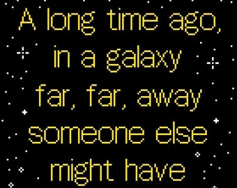 A Long Time Ago - Carrie Fisher quote cross stitch pattern