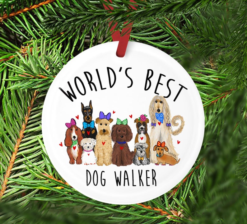 Dog Walker Christmas ornament Gift for Dog walker for Etsy