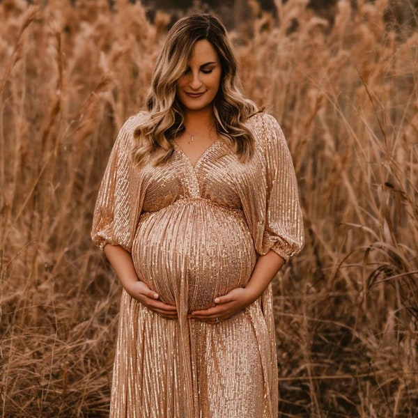 EVELYN Sequin Maternity Dress Gown | Maternity Photography | Maternity Dress - PRE-ORDER