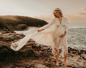 LUNA Bohemian Maternity Lace Dress | Maternity Photography | Photoshoot Dress | Gown **PREORDER**