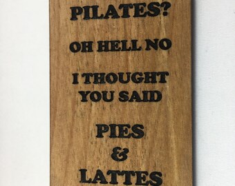 Wood Refrigerator Magnet- Pies and Lattes