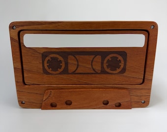 Wooden cassette jewelry keepsake bandsaw box made from Spanish cedar