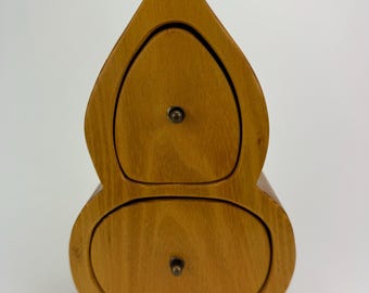 Flame shaped osage orange wooden jewelry keepsake bandsaw box