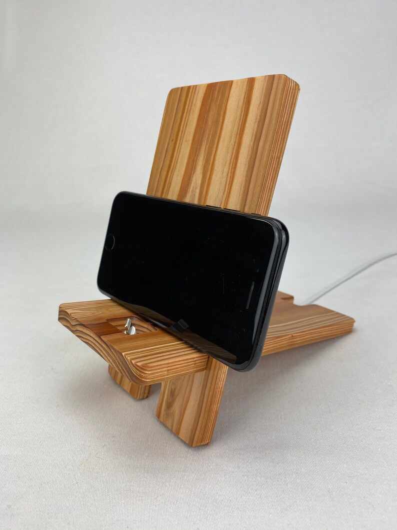 Solid handmade cedar wooden phone display holder Etsy