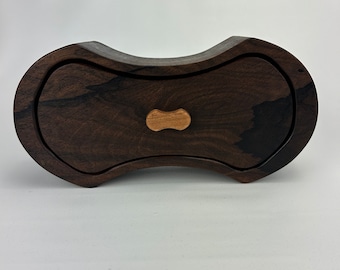 Wooden jewelry keepsake bandsaw box made from bocote wood