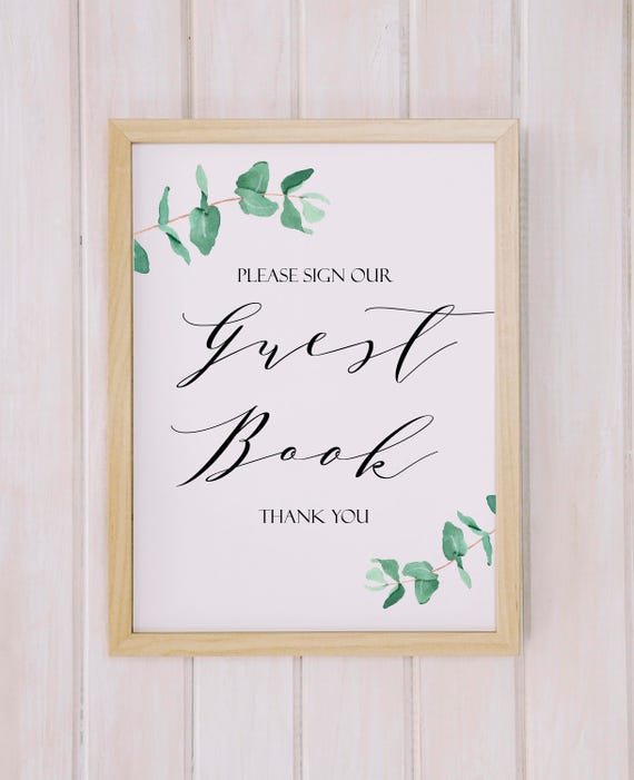 Guest Book Sign Printable Wedding Sign Printable Guest Book Etsy