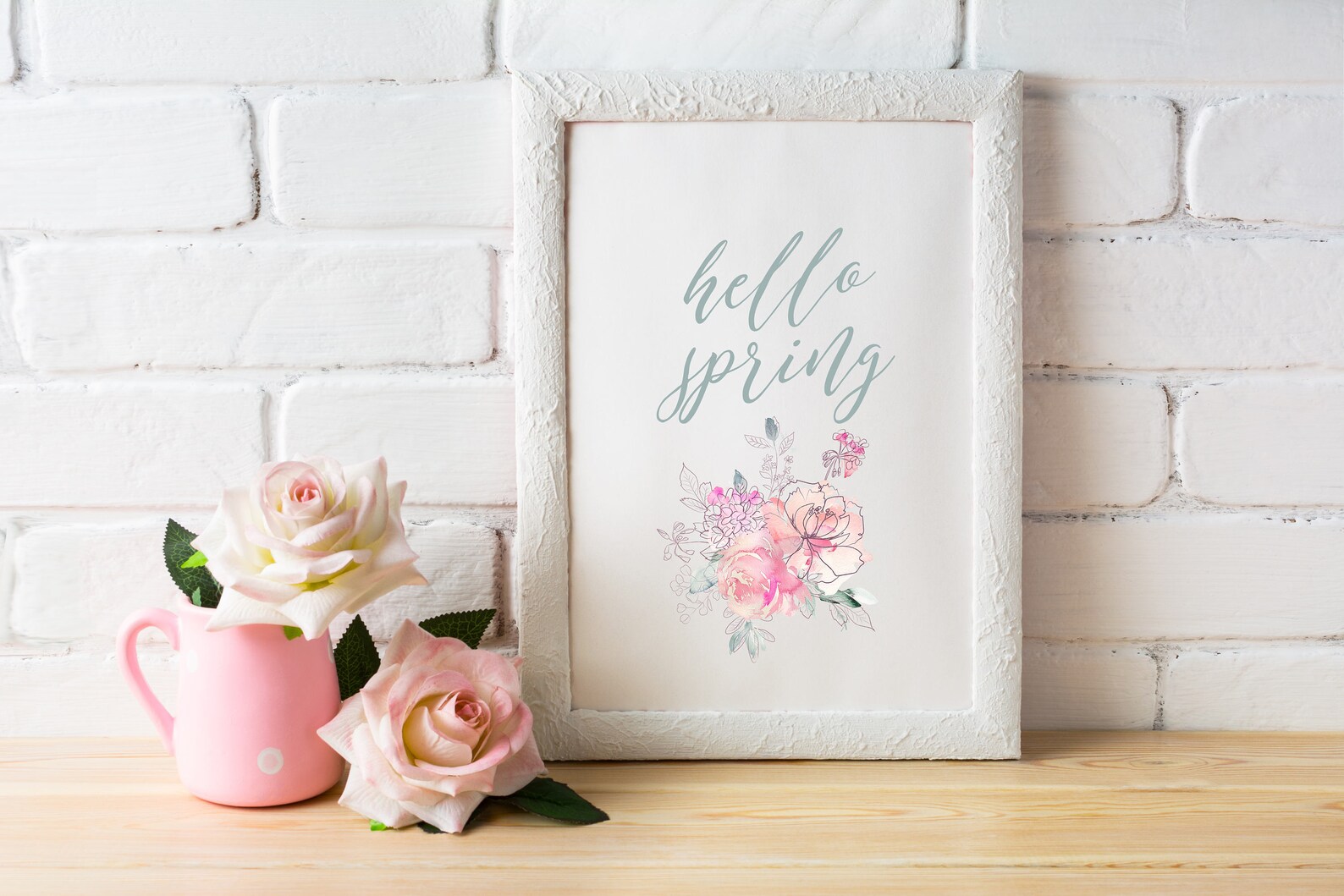 Hello spring Printable Wall Art Spring Home Decor Hello Spring Etsy