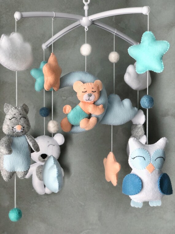 Baby Boy Blue Mobile Boy Baby Mobile Baby Crib Mobile Etsy