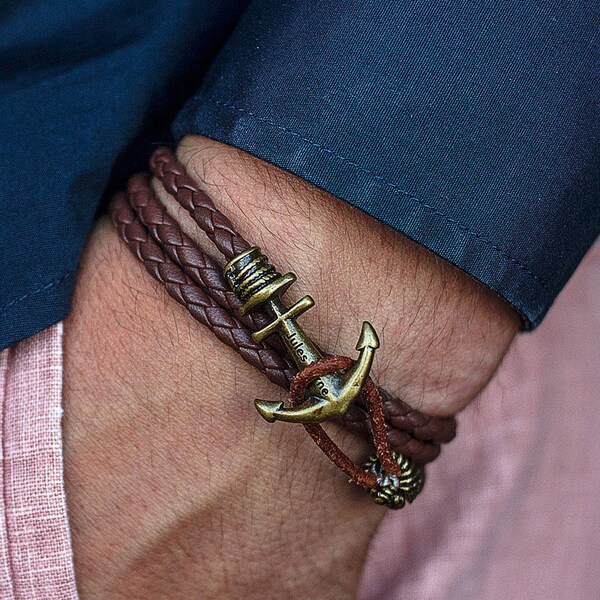 Mens Anchor Bracelet Etsy