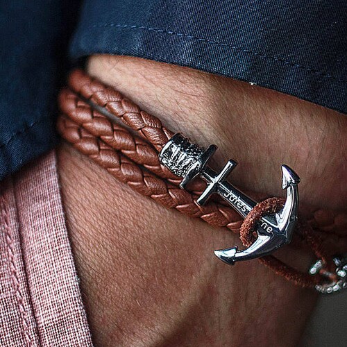 Branets Men Anchor Bracelet Rope Cuff Wristband Bracelet pour hommes et femmes