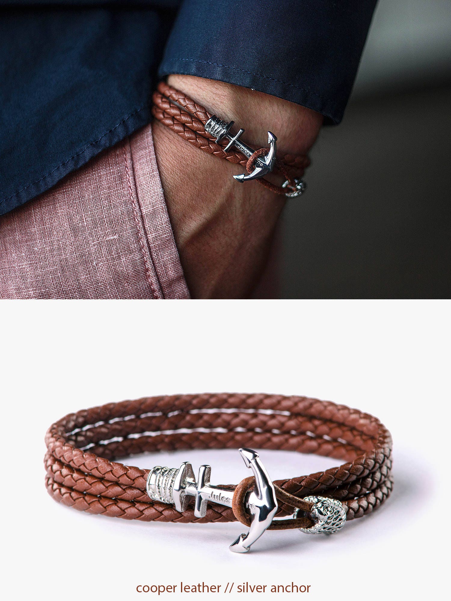 Love Anchor Fashion Woven Bracelet  Leather anchor bracelet, Leather,  Leather bracelet