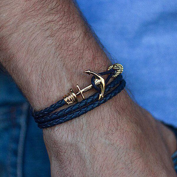 Mens Anchor Bracelet Etsy