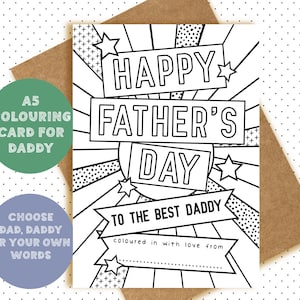 COLOR ME IN – Vatertag – Opa – Papa – personalisieren Sie mich – bester Papa – Malkarte von den Kindern