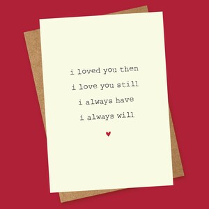 Biglietto di San Valentino - A6 - Ti amerò sempre - romantico - sentito - moglie marito partner