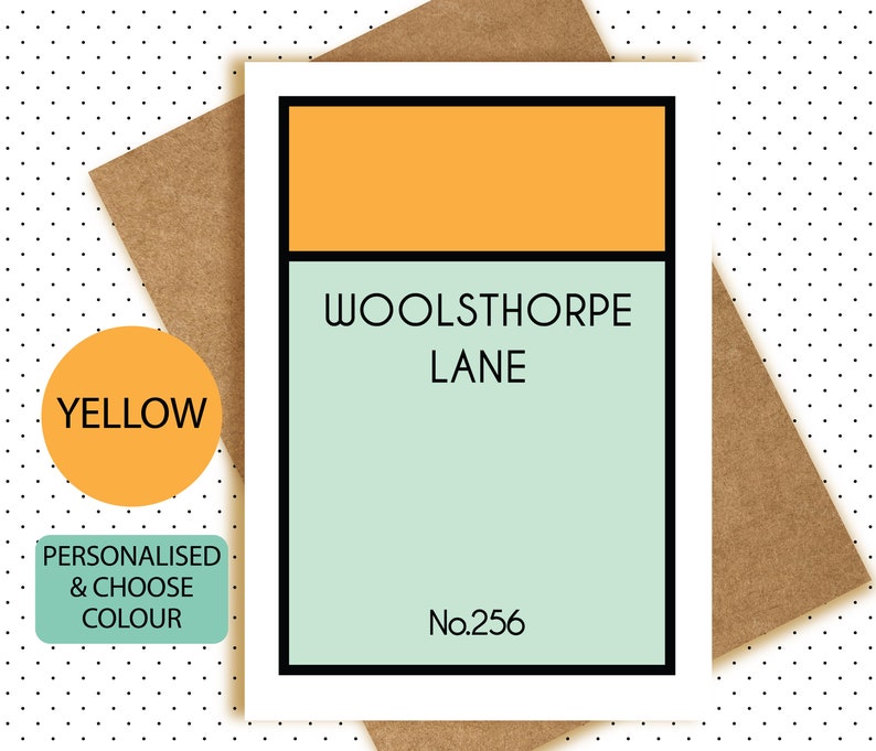 Pu&ograve; includere: Una carta con un campione di colore giallo e verde e il testo "Woolthorpe Lane No.256".