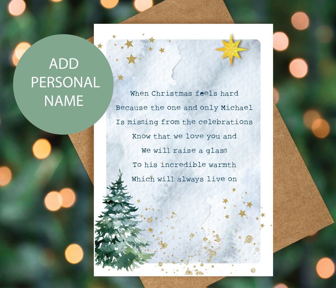 Christmas Card A6 We Love You Personalised Loss Bereavement Grief