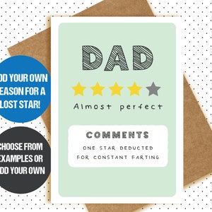 Tarjeta del Día del Padre - Papá - Abuelo - personalizar con nombre y motivo de la estrella perdida