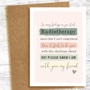 Starten Radiotherapiekaart - Steun- en liefdeskaart bij het starten van de kankerbehandeling - chemo - moed en kracht. Met jou, mijn vriend.