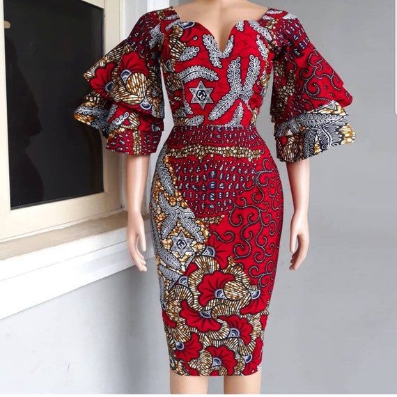 bell sleeve ankara dress