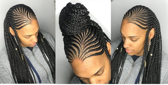Ghana Weaving Braided Wig Ghana Weaving Frontal Natural Looking Cornrow Wig Cornrow Braided Wig