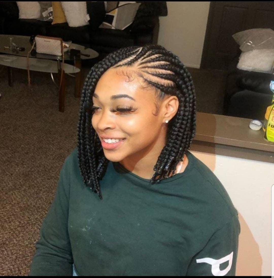 Lace Front Half Cornrow Half Braids Bob Braided Wig Box Etsy Lace Front Half Cornrow Half Braids Bob Braided Wig Box Etsy