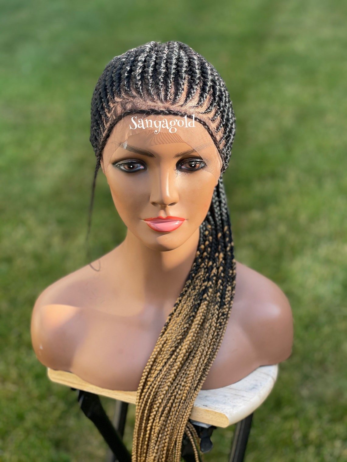 360 Lace Cornrow Wig Braided Wig Braid Wig All Round Frontal Etsy