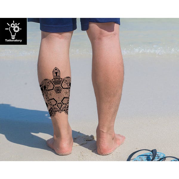 Tatouage temporaire tortue tatouage tortue faux tatouage grande tortue tatouage tatouage maori tatouage polynésien tatouage tribal tatouage tortue de mer