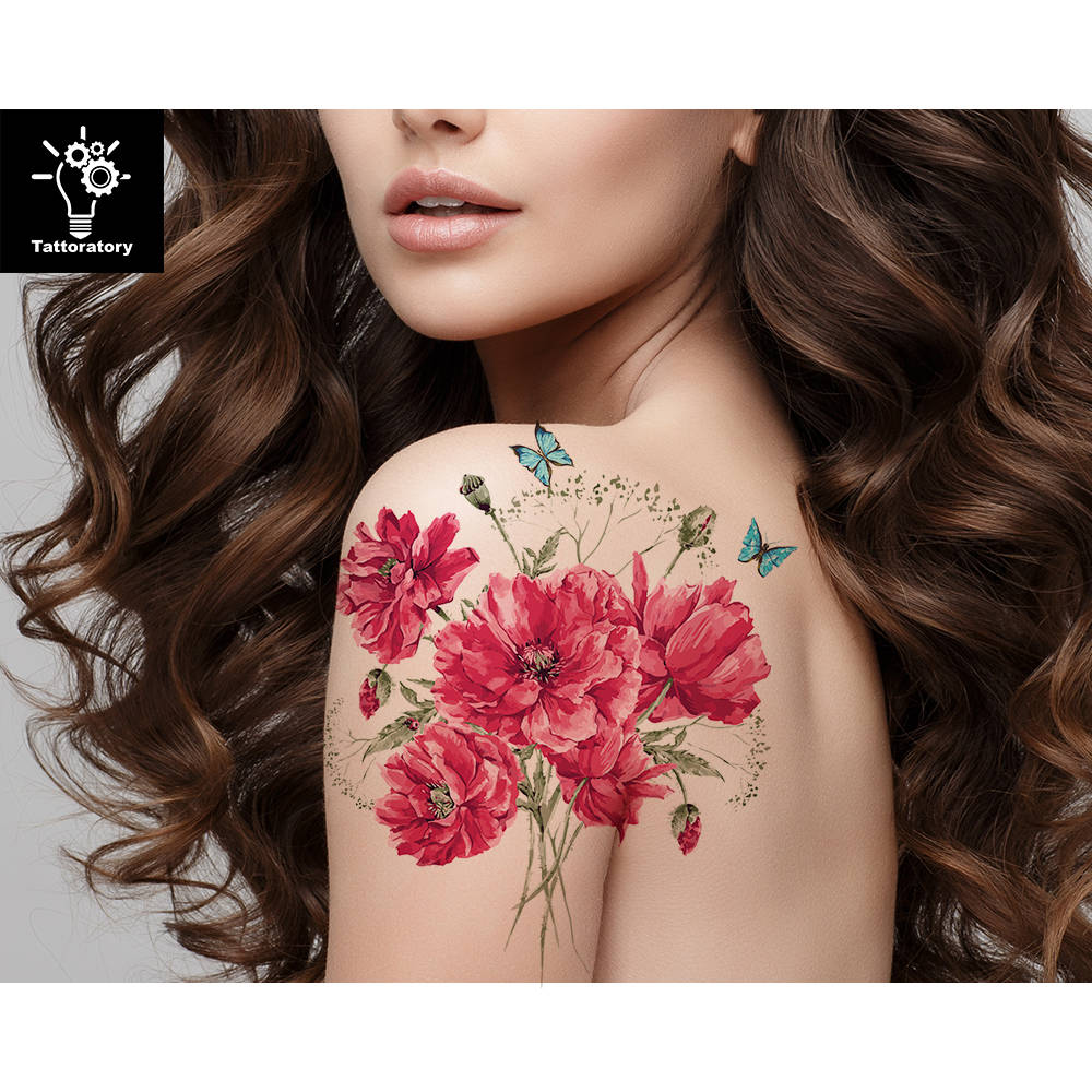 Aquarell Blumen Tattoo Aquarell Temporares Tattoo Aquarell Etsy