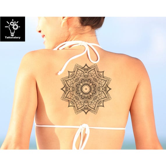Mandala Tattoo Mandala Temporary Tattoo Large Mandala Tattoo Mandala Fake Tattoo Tatouage Temporaire Mandala Back Tattoo Thigh Tattoo