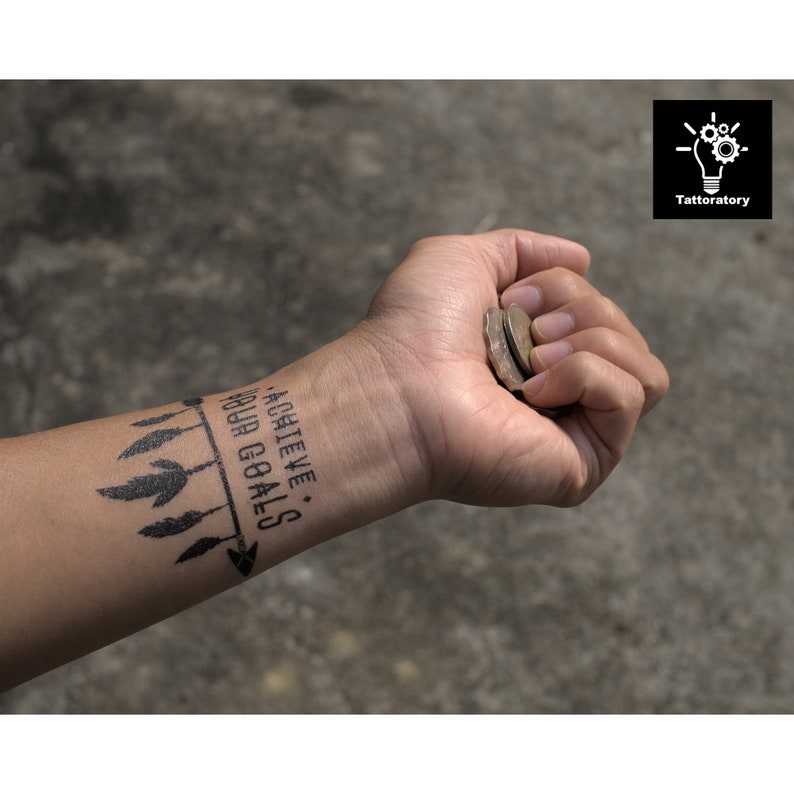 Achieve Your Goal Tattoo, Motivational Tattoo for Personal Growth, Best