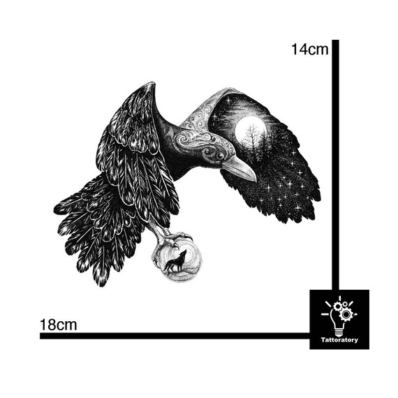 Eagle Temporary Tattoo Eagle Tattoo Men Temporary Tattoo Large Bird Tattoo Hawk Tattoo Large Tattoo Chest Tattoo Back Tattoo Moon Tattoo