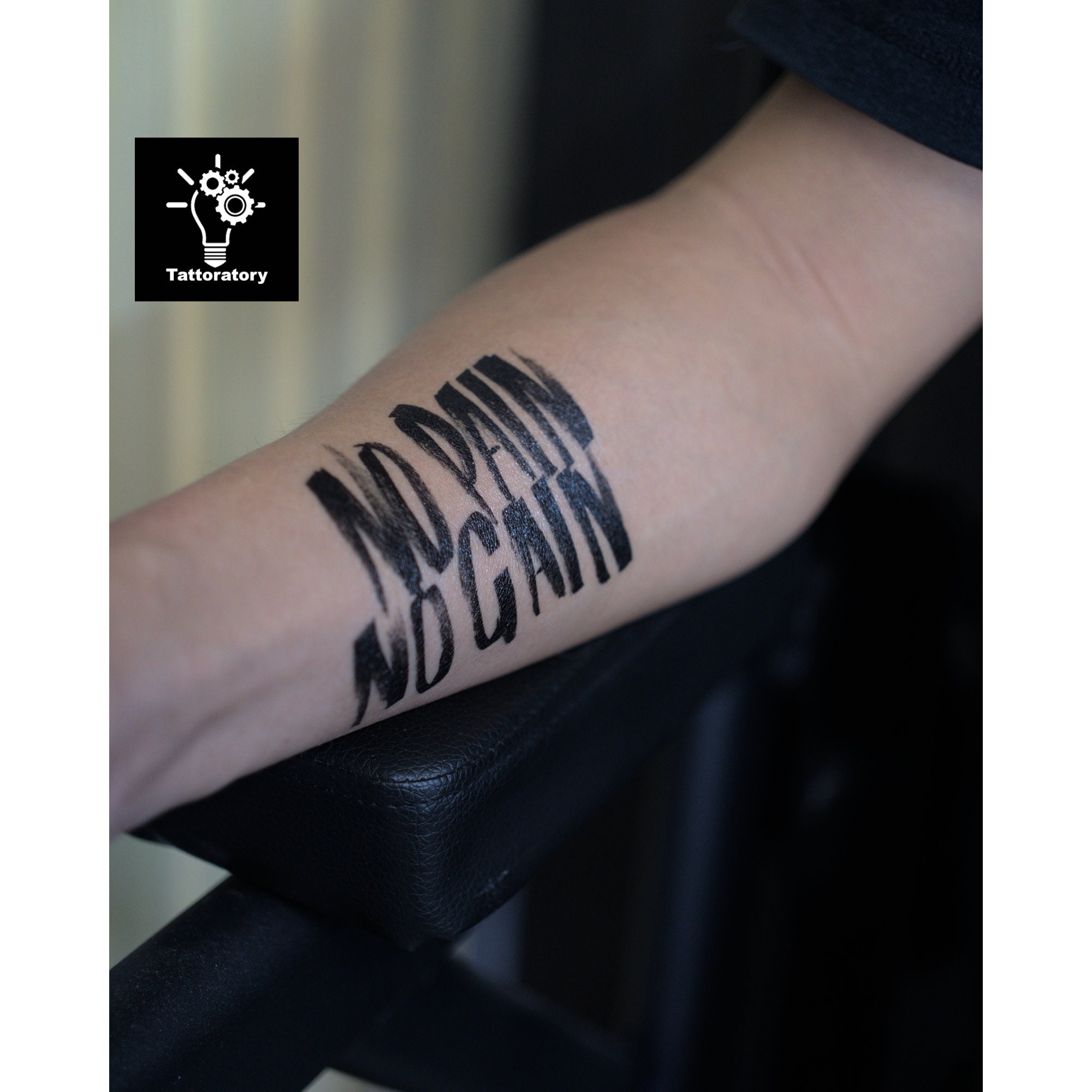 Buy No Pain No Gain Tattoo, Motivational Gym Gift, Fitness Quote Tattoo, Men  Weight Loss Tattoo, Enlightenment Tattoo, Consciousness Tattoo Online in  India - Etsy