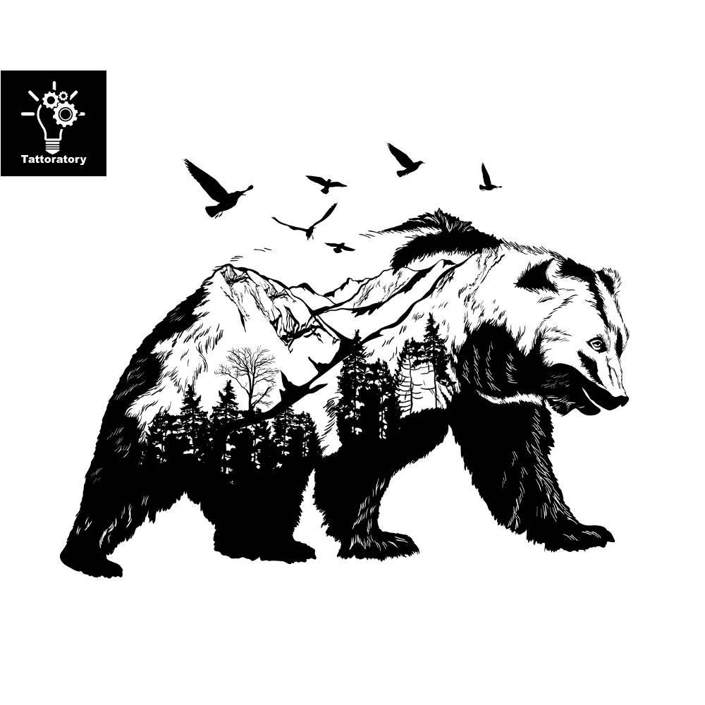 Bear Temporary Tattoo Bear Tattoo Bear Fake Tattoo Black Bear - Etsy Bear Temporary Tattoo Bear Tattoo Bear Fake Tattoo Black Bear - Etsy