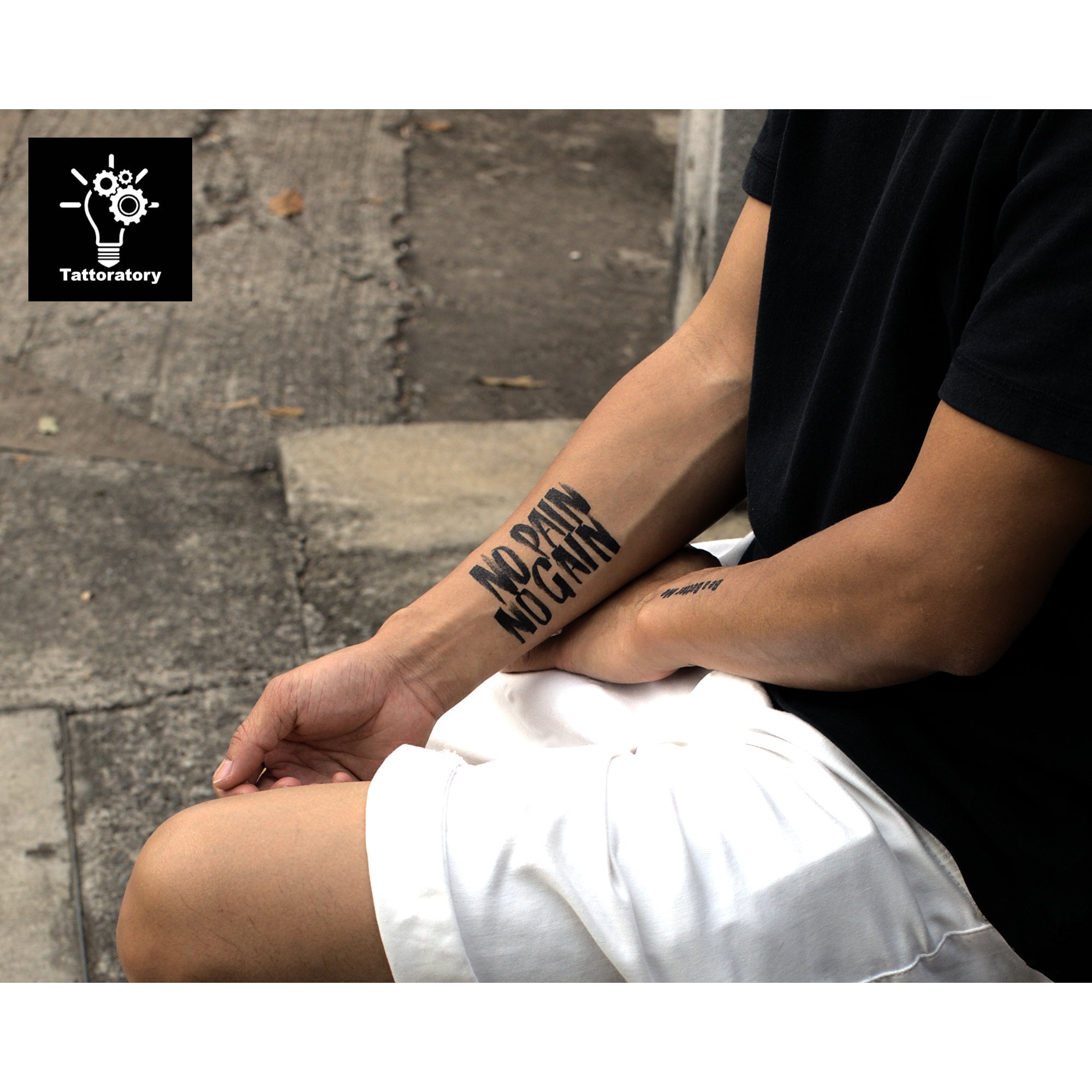 Tatouage No Pain No Gain Homme No Pain No Gain Tattoo Cadeau de gym motivationnel Tatouage - Etsy France