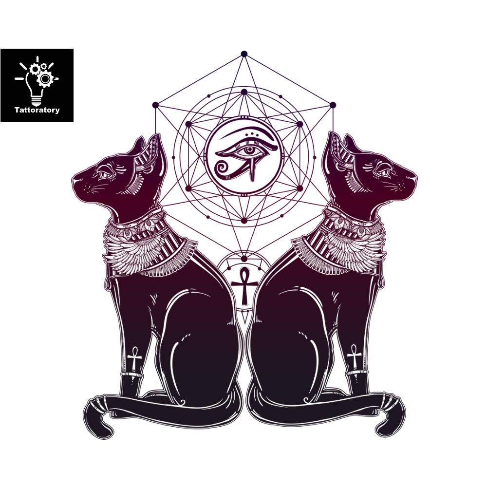 Bastet Tattoo Anubis Tattoo Agyptischen Tattoo Auge Der Horus Etsy