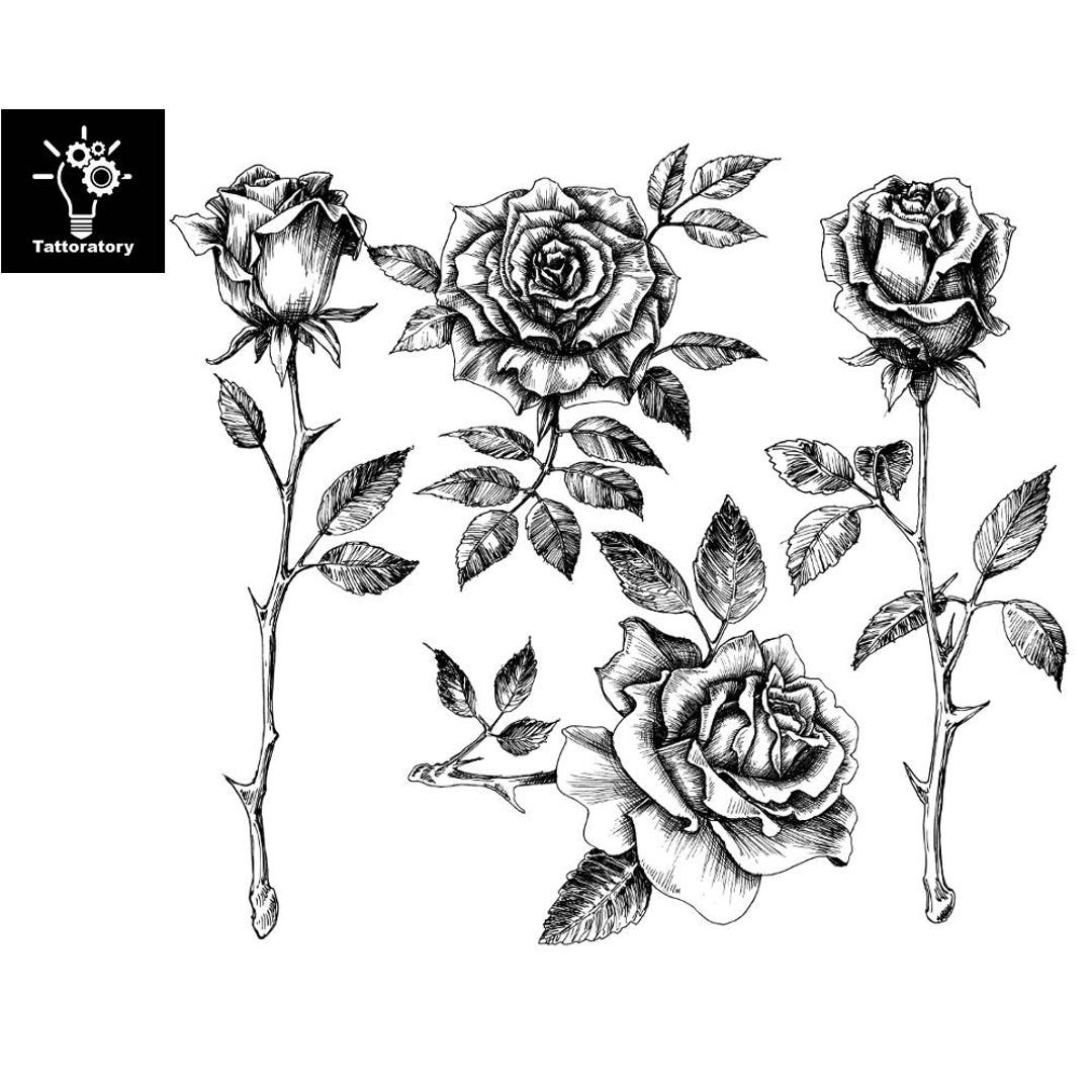 Rose Temporary Tattoo Rose Tattoo Rose Fake Tattoo Peony Temporary