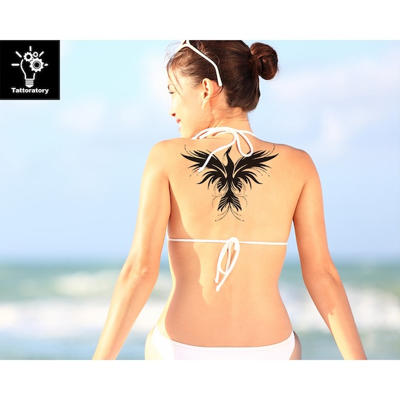 Phoenix Tatouage Temporaire Phoenix Tatouage Phoenix Faux Tatouage Firebird Tatouage Phoenix Tribal Tattoo Tatouage Temporaire Dos Cuisse Tatouage