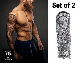 Men Temporary Tattoo Sleeve Full Arm Fake Tattoo Von Tattoratory