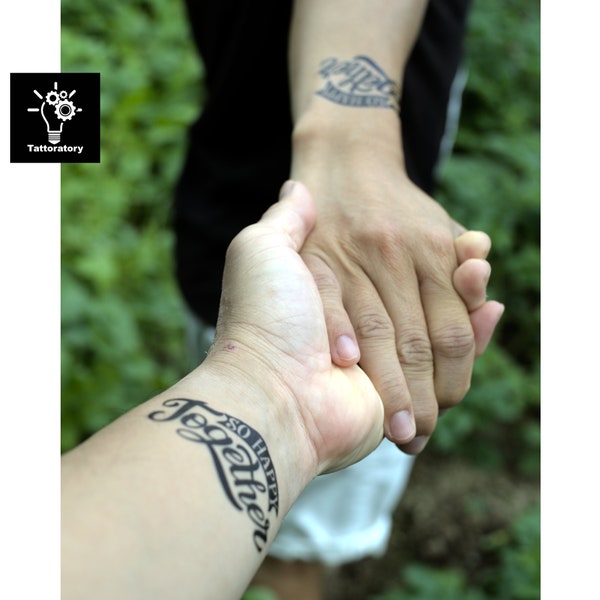 So Happy Together Tattoo, Best Gift for Valentine's Day / Best Friend / Soulmate, Matching Couple Tattoo, Fall in Love Temporary Tattoo
